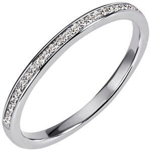 Damen Ring 585 Gold Wei�gold 29 Diamanten Goldring (Gr��e: 52)