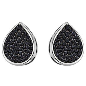 Ohrstecker Tropfen 925 Sterling Silber 56 Zirkonia schwarz