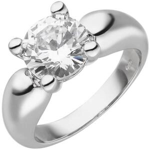 Damen Ring 925 Sterling Silber, 1 Zirkonia (Gr��e: 52)