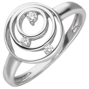 Damen Ring 925 Sterling Silber 3 Zirkonia (Gr��e: 56)