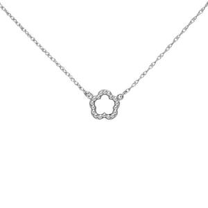 Collier Halskette Blume 925 Sterling Silber 45 cm Kette