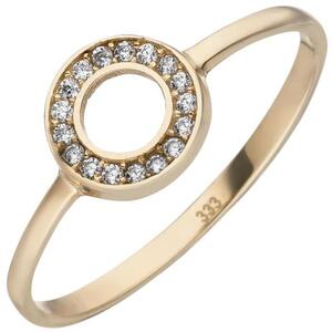 Damen Ring 333 Gelbgold mit 21 Zirkonia Goldring (Gr��e: 52)