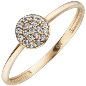 Damen Ring aus 333 Gelbgold 19 Zirkonia Goldring (Gr��e: 52)