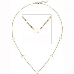 Collier Halskette mit Pl�ttchen 375 Gold Gelbgold 43 cm Kette