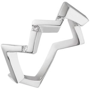 Damen Ring 925 Sterling Silber 3 Diamanten (Gr��e: 54)