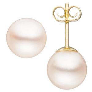 Ohrstecker 333 Gelbgold 2 S��wasser Perlen 8 mm