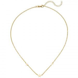 Collier Halskette mit Anhngern Sterne 925 Silber gold vergoldet 43 cm