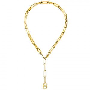Y-Collier Halskette Edelstahl gelbgoldfarben beschichtet 55 cm