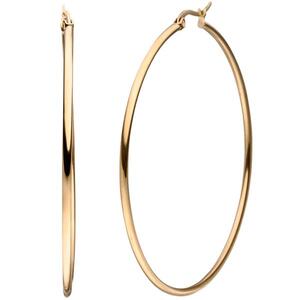 Creolen Edelstahl ros�goldfarben beschichtet Ohrringe 60 mm