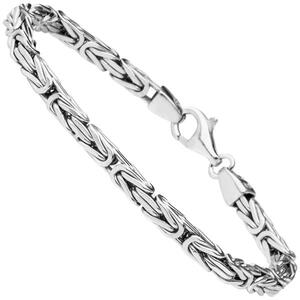 K�nigsarmband 925 Sterling Silber diamantiert 21 cm Armband Silberarmband