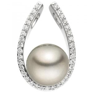 Anh�nger 585 Gold Wei�gold 1 Tahiti Perle 35 Diamanten Brillanten