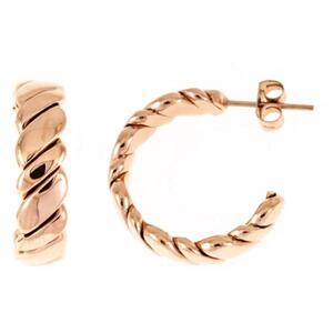 Halbcreolen aus Edelstahl ros�goldfarben beschichtet