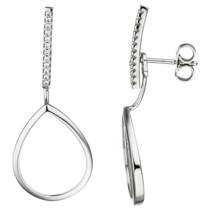 Ohrh�nger 333 Gold Wei�gold 24 Zirkonia Ohrringe Ohrstecker