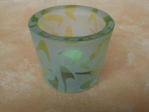 Votivglas grün aus satiniertem Glas