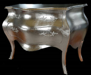 Casa Padrino Barock Kommode 120 cm SIlber - Mbel Antik Stil