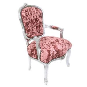 Casa Padrino Barock Salon Stuhl Bordeaux Velour Stoff / Silber 60 x 50 x H. 93 cm - Antik Design Mbel