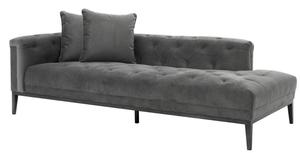 Casa Padrino Luxus Sofa Dunkelgrau Linksseitig 220 x 96 x H. 66 cm - Hotel M�bel