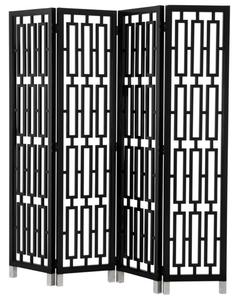 Casa Padrino Mahagoni Raumteiler in piano schwarz 200 x H. 225 cm - Luxus Qualitt