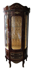 Casa Padrino Barock Vitrine Model Mahagonibraun - 80 cm x 50 cm x H 188 cm x  Vitrinenschrank - Wohnzimmerschrank