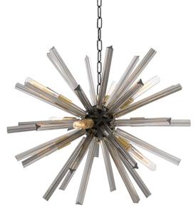 Casa Padrino Luxus Wohnzimmer Kronleuchter mit Rauchglas Durchmesser 75 cm - Designer Kollektion