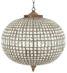 Casa Padrino Luxus Kristallglas Kronleuchter Antik Messing 70 x H. 70 cm - Luxus Kollektion