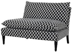 Casa Padrino Wohnzimmer Sofa Schwarz / Wei� 129,5 x 91 x H. 89 cm - Designer M�bel