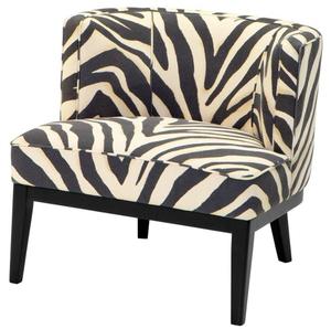 Casa Padrino Sessel im Zebra Design 78 x 74 x H. 77 cm - Luxus Wohnzimmer Sessel