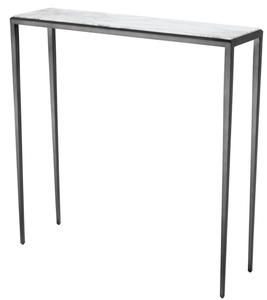 Casa Padrino Wohnzimmer Konsole in bronze mit wei�er Marmorplatte 90 x 24,5 x H. 90 cm - Luxus M�bel
