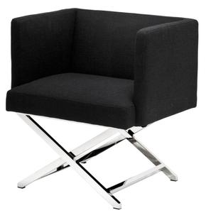 Casa Padrino Luxus Club Sessel in silber / schwarz 66 x 57 x H. 74 cm - Art Deco M�bel