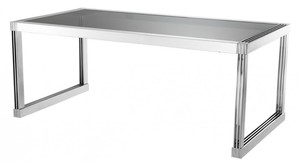 Casa Padrino Luxus Esstisch in silber mit Rauchglas 195 x 100 x H. 78 cm - Luxus Qualit�t