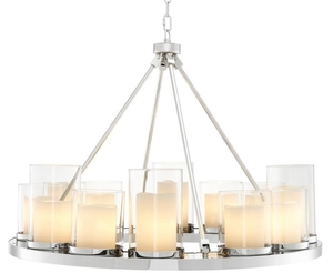 Casa Padrino Luxus Kronleuchter in silber 90 x H. 65 cm - Hotel Restaurant Kollektion