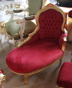 Barock Kinder Chaiselongue Bordeaux/Gold - Kinderm�bel