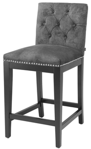 Casa Padrino Barstuhl Dunkelgrau / Schwarz 45,5 x 54 x H. 101 cm - Hotel Restaurant Club Mbel