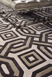 Casa Padrino Designer Teppich aus Neuseeland Wolle 200 x 300 cm - Luxus Wohnzimmer Teppich