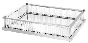 Casa Padrino Luxus Serviertablett Silber 39,5 x 28,5 x H. 9 cm - Gastronomie Accessoires