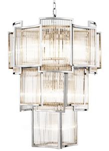 Casa Padrino Luxus Hotel Kronleuchter Silber Durchmesser 58 x H. 84 cm - Limited Edition