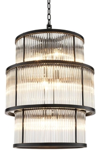 Casa Padrino Kronleuchter in bronze mit vintage Glas 55 x H. 78 cm - Luxus Wohnzimmerm�bel