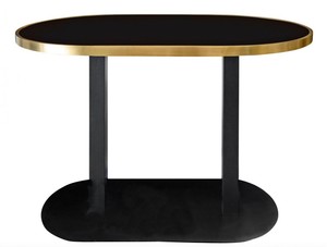 Casa Padrino Luxus Esstisch Schwarz / Gold 110 x 70 x H. 76 cm - Designer Esszimmerm�bel