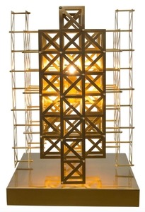 Casa Padrino Designer Tischleuchte Messing 45 x 45 x H. 65 cm - Hotel M�bel