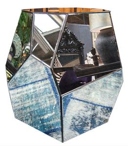 Casa Padrino Designer Beistelltisch mit antikem Spiegelglas 65 x 50 x H. 60 cm - Designer Kollektion