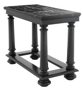 Casa Padrino Luxus Konsolentisch in schwarz mit schwarzer Marmorplatte 100 x 50 x H. 79 cm - Limited Edition