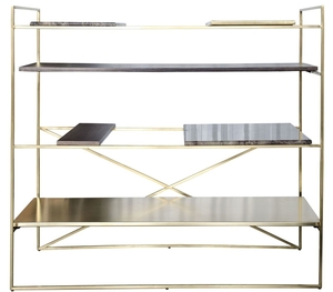 Casa Padrino Luxus Wohnzimmerschrank Gold 110 x 45 x H. 100,5 cm - Designer Regalschrank