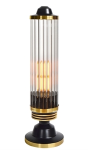 Casa Padrino Luxus Designer Tischlampe Schwarz / Messing - Hotel Kollektion