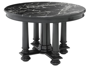 Casa Padrino Luxus Hotel Salon Tisch in schwarz mit schwarzer Marmorplatte 120,5 x H. 78 cm - Luxus Qualit�t