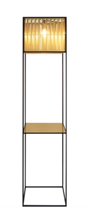 Casa Padrino Luxus Stehleuchte mit schwarz pulverbeschichteten Rahmen - Hotel Kollektion