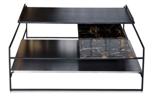 Casa Padrino Luxus Couchtisch Schwarz 100 x 100 x H. 39,5 cm - Designer Wohnzimmertisch