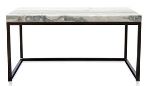 Casa Padrino Luxus Wohnzimmertisch mit Naturstein Tischplatte 80 x 50 x H. 40 cm - Luxus Couchtisch