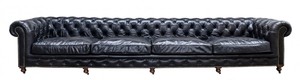 Casa Padrino Luxus 6er Sofa Schwarz 410 x 120 x H. 77 cm - Chesterfield M�bel