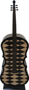 Casa Padrino Art Deco Schubladen Schrank Karo Muster im Bass Instrumenten Design - Handgefertigt - Designer Schubladen Schrank