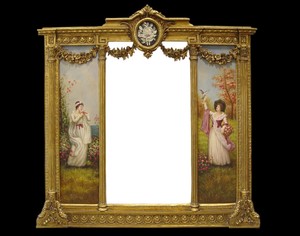 Casa Padrino Barock Spiegel Gold B. 152,5 cm x H.146,4 cm - Barock Wandspiegel